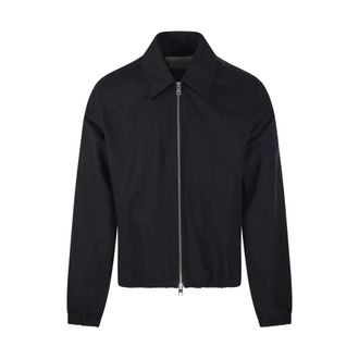 Ami Light Jackets, male, Black, Size: L Zipped Jacket With Embossed ADC
