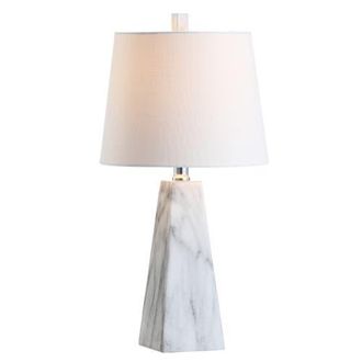 Jonathan Y Designs Owen Contemporary Resin LED Table Lamp in White Marble Finish at Nordstrom