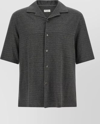 Brunello Cucinelli short sleeve shirt camp style collar