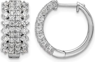 Diamond2Deal 14k Gold 1 ct Lab Grown Diamond Hinged Hoop Earrings VS Clarity, G-H Color