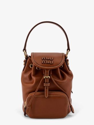 Miu Miu Borsa a tracolla in pelle con logo lettering frontale - MIU MIU - gender_Woman