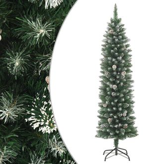 vidaXL Rbol De Navidad Artificial Estrecho Con Soporte Pvc 210 Cm Vidaxl