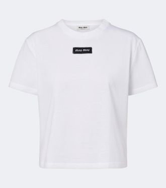 Miu Miu Logo cotton T-shirt