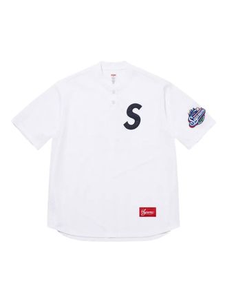 SUPREME Henley top met S-logo - Wit