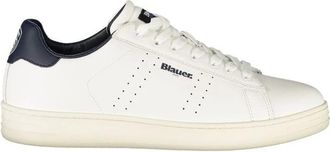 Blauer Leren Sneaker - Heren - Sneakers - Wit - 44 EU - Leer - Schoenen