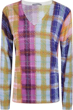 In Bed With You V-Neck Tartan Print Jumper Printed V Neck Jumper