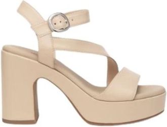 Nero Giardini Sandalen met hoge hak - Dames - Sandalen met hakken - Beige - 36 EU - Leer - Schoenen