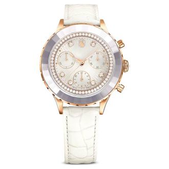 Swarovski Octea Chrono Quartz Crystal White Dial Watch 5671150