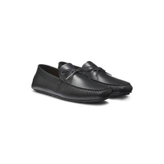 BOSS Bow-trim driver moccasins in leather
