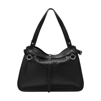 Miu Miu Schoudertas van Leer met Logo - Dames - Tassen - Zwart - Maat: ONE Size Leer