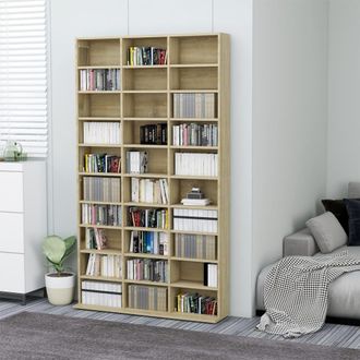 Berkfield Home CD Cabinet Sonoma Oak 102x16x177.5 cm Engineered Wood in Brown
