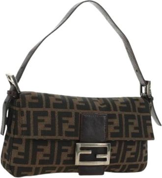 Fendi Pre-owned Vintage Zucca Canvas Shoulder Bag - Dames - Vintage Schoudertas - Bruin - ONE Size - Vintage