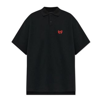 Balenciaga Polo Shirts, male, Black, Size: XS Laurel Classic Short Sleeve Oversized Polo