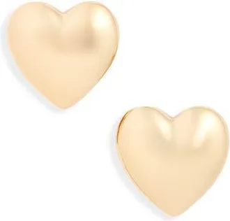 Open Edit Puffy Heart Stud Earrings in Gold at Nordstrom Rack