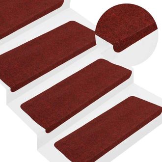 vidaXL Tappetini Autoadesivi per Scale 30 pz Rossi 65x22,5x3,5 cm - Vidaxl