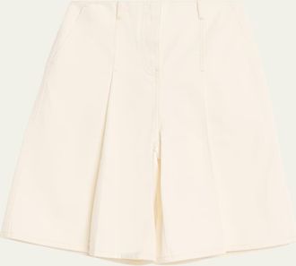 3.1 Phillip Lim Pleated Knee-Length Denim Shorts