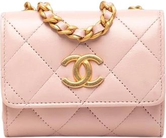 Chanel Pre-owned Mini Mini Matelasse Lamslederen Schoudertas - Dames - Vintage Mini Tas - Roze - ONE Size - Leer - Vintage