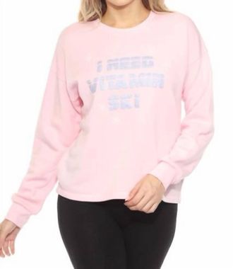 PJ Salvage I Need Vitamin Ski Lounge Top In Pastel Pink