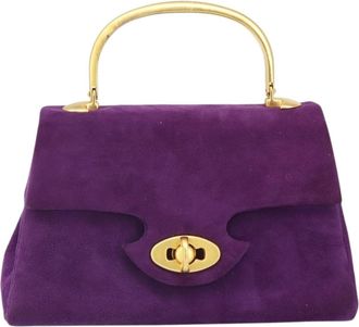 Givenchy Vintage Handbag Suede Purple Suede Handbag (Pre-Owned)