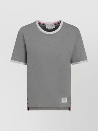 Thom Browne ribbed crew neck cotton t-shirt with contrast trim