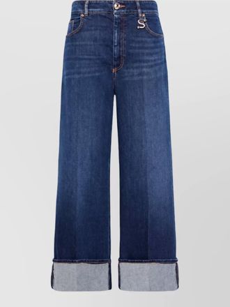 Sportmax denim relaxed-fit cropped trousers
