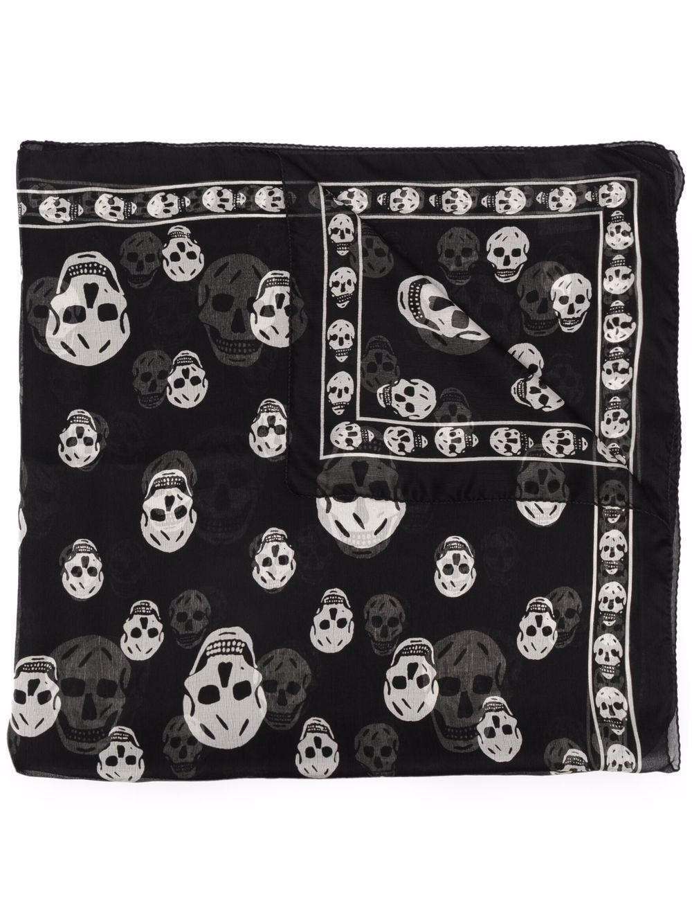 スカーフ Chiaroscuro Biker Scarf - Alexander McQueen - Twill - Grey Alexander McQueen Chiaroscuro Biker Scarf from $436.00 - on