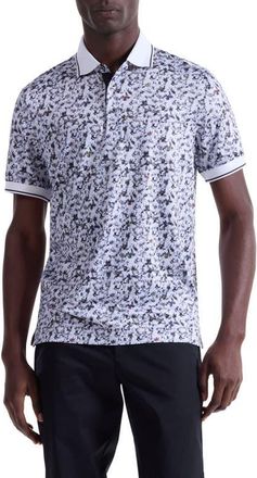 Bugatchi Three-Button Performance Polo in Black at Nordstrom, Size Xx-Large