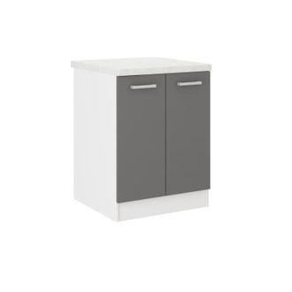 Les Tendances Mueble Bajo De Cocina Ultra De 60 Cm Con Encimera Incluida - Gris
