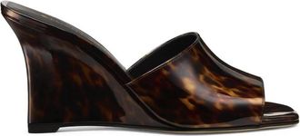 Stuart Weitzman Vinnie Wedge Mule 85 - Dames - Sleehakken - Bruin - 38 1/2 EU - Leer - Schoenen