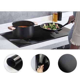 OEM Alfombrilla De Silicona Para Cocinas De Inducci&oacute;n - Resistente Al Aceite - 5261 Cm - Negra - Silicona De Fibra De Vidrio - F&aacute;cil De Limpiar