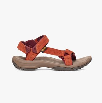 Teva Terra Fi Lite Suede Womens Sandals Languostino - Orange - Size UK 3