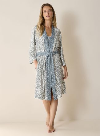 Miiyu Womens Velvety captivating print robe