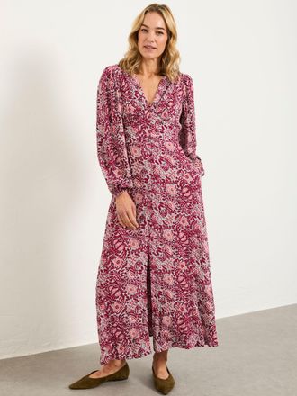 Fat Face FatFace Livvy Plum Purple Spriggy Ditsy Regular Midi Dress