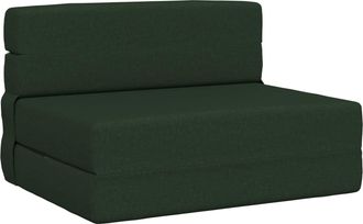 vidaXL Sof&aacute; Cama Plegable Verde Oscuro 70 X 72 X 60 Cm Tela Vidaxl