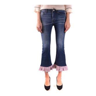 Pinko Cropped Jeans, female, Blue, Size: W27 Classic Denim Jeans for Everyday Wear