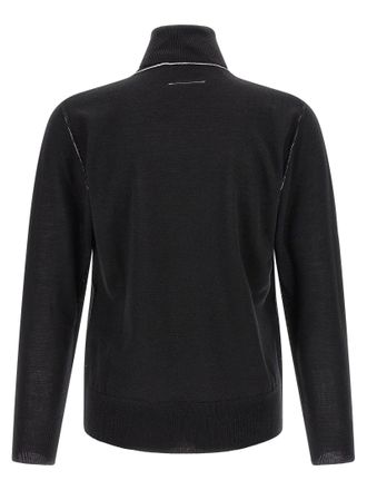 Maison Margiela Virgin Wool Blend Turtleneck Sweater - Black