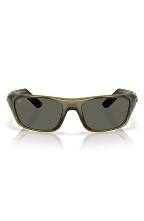 Costa Whitetip Pro 57mm Polarized Rectangular Sunglasses in Seagrass /Gray 580G at Nordstrom