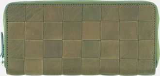 Dragon Diffusion Womens Check Zip Around Wallet In Green