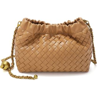 Adornia Woven Faux Leather Shoulder Bag in Brown at Nordstrom Rack