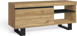 Skraut Home Skraut Home - Mueble De Tv Con Patas naturale Con Patas Roble/negro, Mediano, N&oacute;rdico, 120x40x53cm