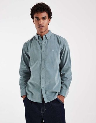 Levi's camicia autentica in corduroy con colletto button-down blu-Grigio