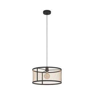 Eglo Lampada A Sospensione Dello Nero Nero, Ottone H: 110 &Oslash;: 45 Cm Dimmerabile