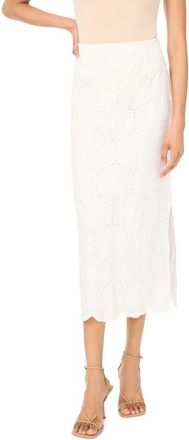 Vince Camuto Eyelet Maxi Skirt in Ultra White at Nordstrom, Size 14