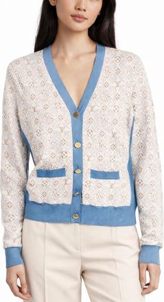 Louis Vuitton White and Blue Cardigan Size XS