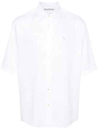 Acne Studios logo-embroidered striped shirt - White