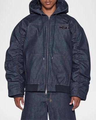 Ksubi Slouch Logo Cotton Oversized Bomber Jacket
