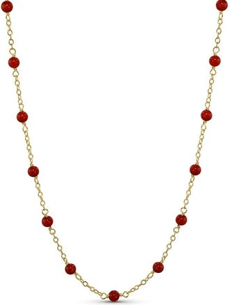 Jewelmak 14K Red Coral Necklace
