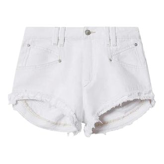 Isabel Marant Korte Broeken, Dames, Wit, M, Katoen, Eneidala Shorts
