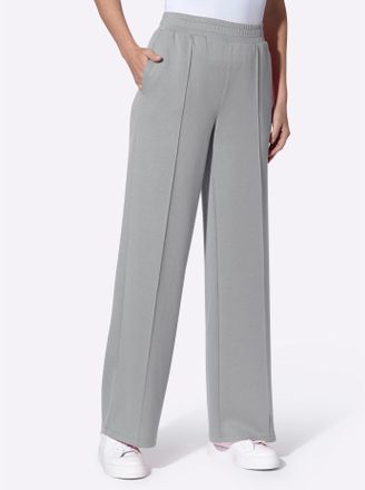 Heine Sweathose HEINE, Damen, Gr. 34, Normalgr&ouml;ssen, steingrau, 55% Viskose, 40% Polyester, 5% Elasthan, unifarben, Hosen Sweathose