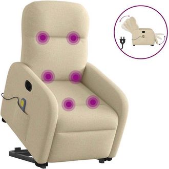 vidaXL Vidaxl - Sill&oacute;n De Masaje El&eacute;ctrico Reclinable Elevable Tela Crema